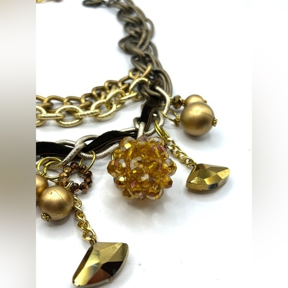 Charm Necklace Chain Links Large Big Necklace Assorted of Chains Pearls Charms - Picture 10 of 14